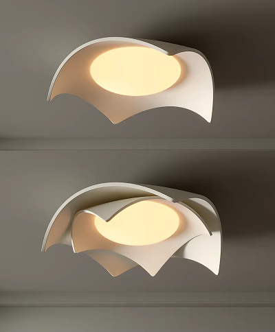 Modern Ceiling Lights With Unique Curved Shapes And Warm Light 3d model