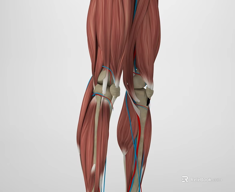 Detailed Anatomical Structure of Human Head Organ with Muscles Bones and Blood Vessels 3d model 