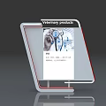 Veterinary Products Display Stand With Stethoscope Image And Product Information