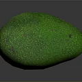 Fresh Ripe Green Avocado with Speckled Surface and Yellow Stem