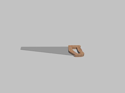 Industrial Hand Saw with Metal Blade and Wooden Handle for Industrial Cutting 3d model