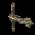 Intricate Carved Metallic Cross Jewelry With Ornate Details And Vintage Design