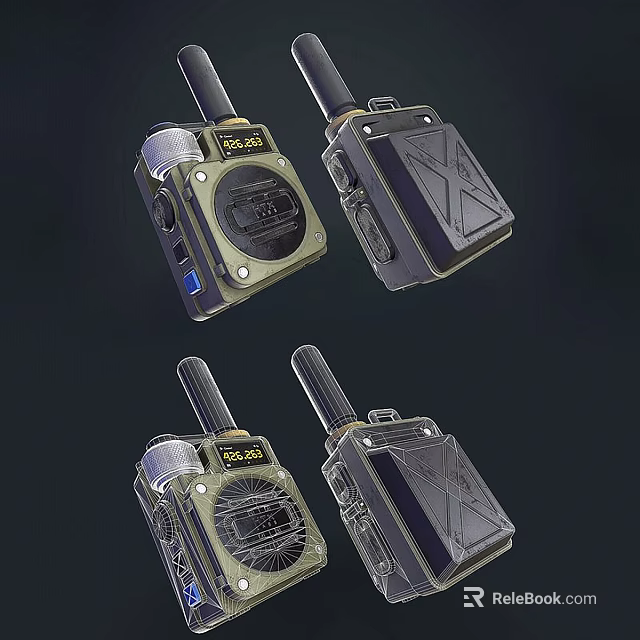 Portable Digital Walkie Talkie Devices With Modern Design And Durable Build 3d model 