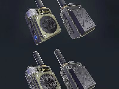 Portable Digital Walkie Talkie Devices With Modern Design And Durable Build 3d model
