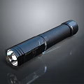 Durable Black Flashlight With Textured Grip Handle And Bright LED Light For Home Use 3d model