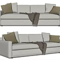 Modern double sofa multiplayer sofa 3d model