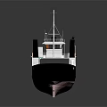 3D Model Of Ship With Green Deck And Black White Hull