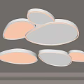 Modern LED Ceiling Light Design With Multiple White Sleek Shapes And Soft Glow