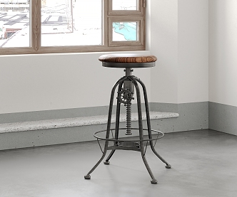 Industrial Style Bar Stool Bar Chair 3d model