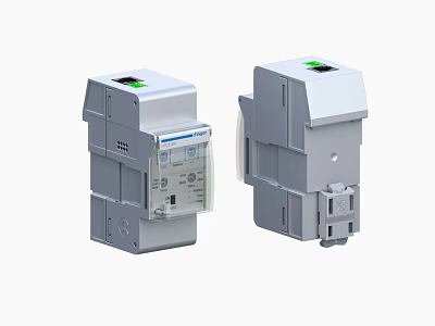 Industrial Electrical Equipment With Gray Housing Green Indicator Light And Transparent Panel Design 3d model