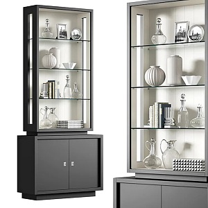 Black Belt Glass Wine Cabinet Display Cabinet 3d model