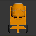 Orange Mobile Concrete Mixer Utility Vehicle With Drum And Wheels