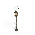 Decorative Weather Vane Lamp Post With Wooden Pole And Top Spheres