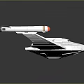 Detailed Futuristic White Cosmic Spaceship With Aerodynamic Structure And Twin Thrusters