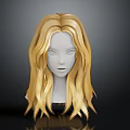 Detailed Human Head Model Featuring Long Blonde Wavy Hair With Natural Texture 3d model