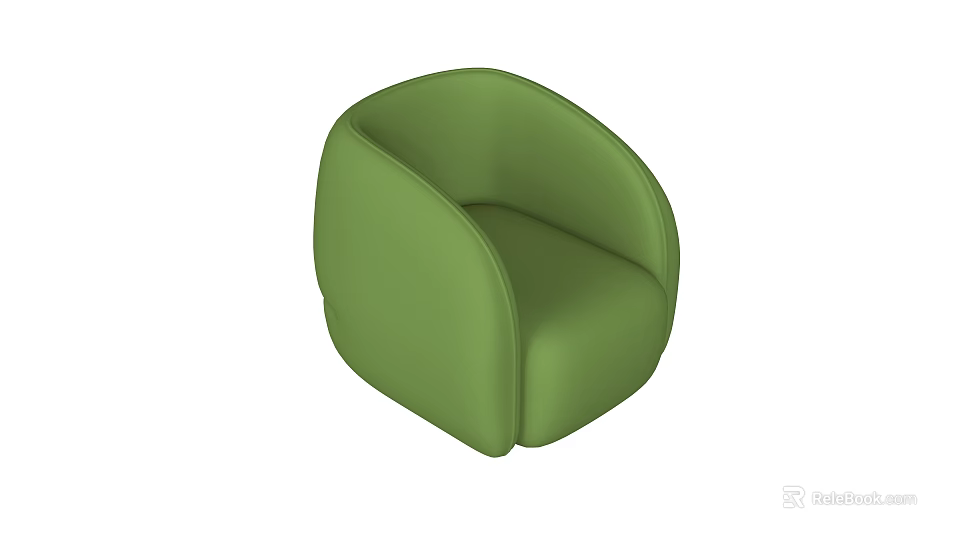 Modern Green Bean Bag Chair Round Comfortable Design For Living Room 3d model 