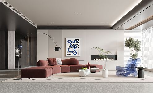 modern living room 3d model