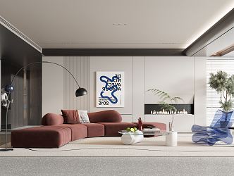 modern living room 3d model