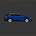 Blue Audi SUV Exterior Design With Glossy Finish And Alloy Wheels