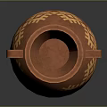 Terracotta Decorative Vase With Geometric Patterns And Two Side Handles For Household Use