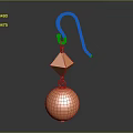 Copper Colored Earrings Featuring Diamond Shaped And Spherical Pendants Design