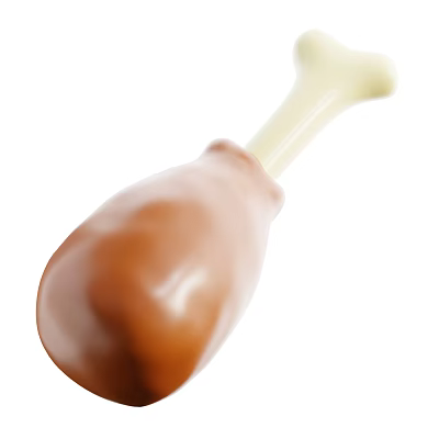 Appetizing Chocolate Coated Chicken Leg Shaped Food with White Bone Part as Sweet Snack 3d model