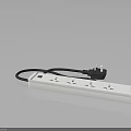 White Power Strip With Multiple Outlets Black Power Cord And Plug For Home Use