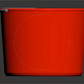 Bright Orange Plastic Bucket With Metal Handle On Dark Background