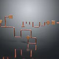 Modern Copper Pipe Geometric Lighting Combination With Unique Design For Interior Decor
