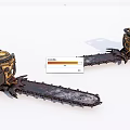 Industrial Chainsaws Yellow And Black With Sturdy Design Worn Chains For Heavy Duty Use