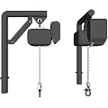 Black Industrial Equipment With L Shaped And Straight Arm Metal Chain Hook