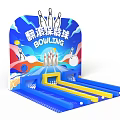 Interactive Bowling Game Area With Colorful Pins And Ball Design 3d model