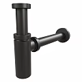 Modern Washbasin Design With Black Faucet And Curved Metal Handles