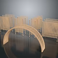 Golden Interior Decorative Screens And Arches With Intricate Laser Cut Patterns
