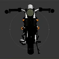 Vintage Black Motorcycle Design With Round Headlight Leather Seat And Chrome Accents