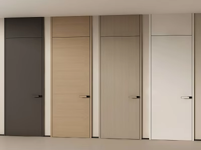 Modern Hinged Doors In Black Brown Beige White Colors For Interior Design 3d model