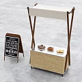 Cart sales car bread display cart billboard 3d model