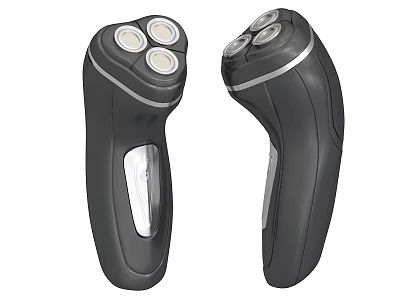 Modern Black Three Bladed Electric Shavers With Sleek Handle Design For Daily Use 3d model