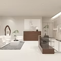 Modern Clothing Store With Glass Door Wooden Frame White Walls Clothing Racks And Display Shelves
