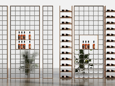 Modern wine rack glass brick partition wine rack combination model