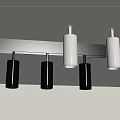 Modern Black and White Downlights and Spotlights Track Mounted Ceiling Lighting Design 3d model