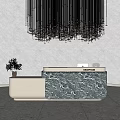 Light Luxury Information Desk Modern Information Desk Front Desk Reception Desk Reception Front Desk Bar Combination Chandelier 3d model