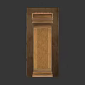 Two Classic Wooden Furniture Pieces Dark Chest With Four Drawers And Light Decorative Column