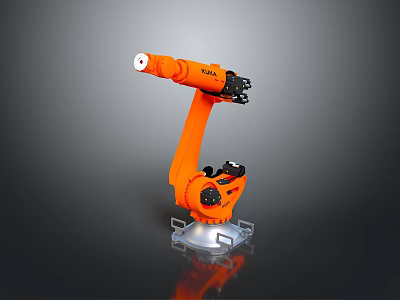 Game Movie Character Orange Robotic Arm With Sleek Mechanical Design And Dynamic Pose 3d model