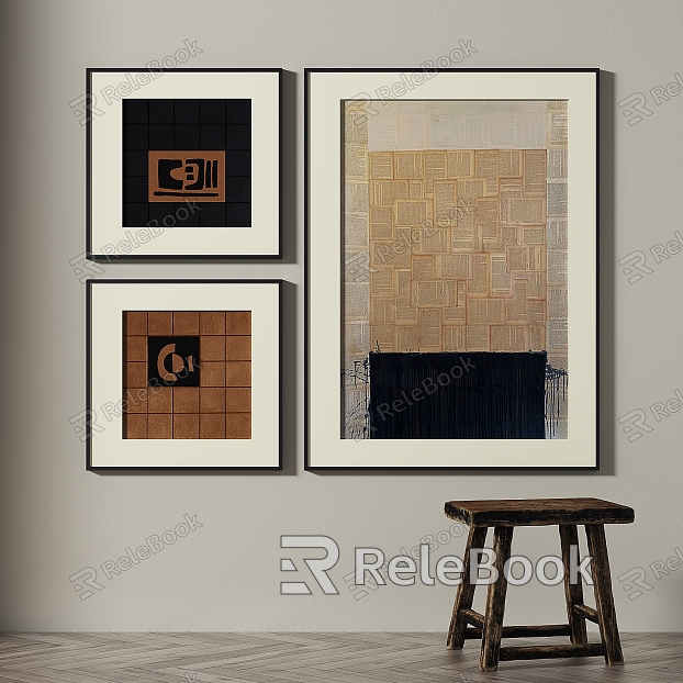 Retro abstract decorative painting model