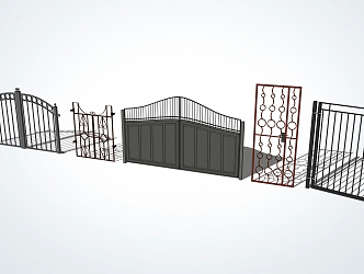 Modern gate wrought iron gate 3d model