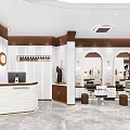 Elegant Modern Hair Salon Interior With Styling Chairs Mirrors And Reception Desk