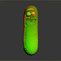 Green Pickle Character Featuring Facial Organs Such As Eyes And Mouth