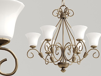 European-style chandelier classical multi-head chandelier 3d model