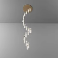 Modern Minimalist Chandelier With Multiple Transparent Tube Lights And Circular Ceiling Base